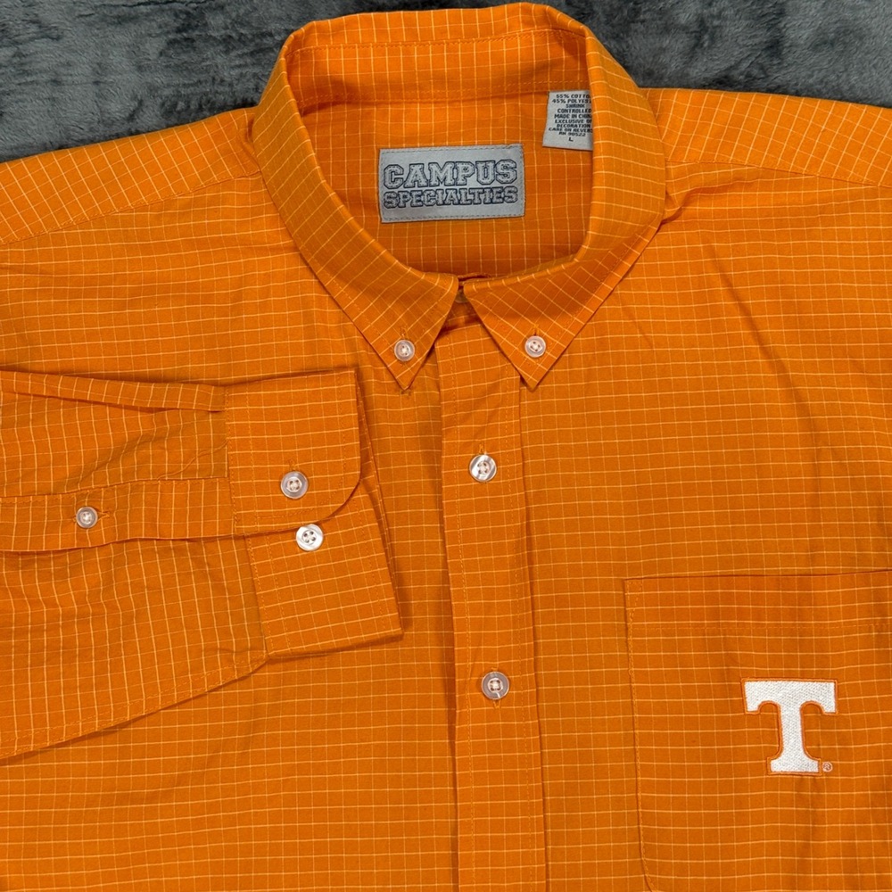 Campus Specialties Button Down‎ Shirt Mens Large Orange University of Tennessee